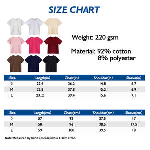 Camiseta básica para mujer más vendida 220g algodón transpirable Slim-Fit Crewneck Top - Product Image 4