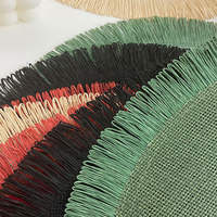 STARUNK Napperon Moderne en Papier Écologique Tressé à Pompons, Couleur Unie, Anti-Chaleur, Antidérapant, Isolant, Décoration de Table
