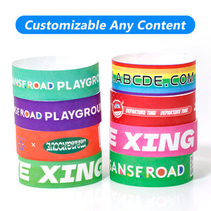 Braccialetti per eventi neri 100 pezzi impermeabili usa e getta Gliding Tyvek biglietti di carta stampabili braccialetti ID bracciali per eventi - Product Image 4