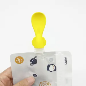 OEM/ODM Custom Logo Silikon Baby Löffel für hausgemachte Food Squeeze Pouch