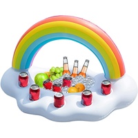Maßgefertigter Mini Aufblasbarer PVC-Weinflaschenhalter Modernisiertes Regenbogen-Schwimmspielzeug für Kinder Wasserspaß Partys Pool Strand