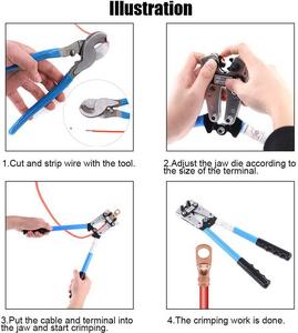 HX-50B Batterie Outil de Sertissage de <span class=keywords><strong>cosse</strong></span> de câble <span class=keywords><strong>pince</strong></span> <span class=keywords><strong>à</strong></span> <span class=keywords><strong>sertir</strong></span> <span class=keywords><strong>à</strong></span> cliquet <span class=keywords><strong>à</strong></span> main terminal <span class=keywords><strong>à</strong></span> <span class=keywords><strong>Sertir</strong></span> pour 6-<span class=keywords><strong>50mm2</strong></span> 1-10AWG avec coupe-câble - Product Image 4