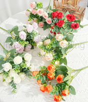 Bouquet de roses roses artificielles 11 têtes de roses artificielles fleur décoration mariage décoration de la maison
