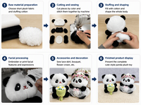Porte-clés en peluche panda mignon, pendentif de sac en dessin animé doux, jouet souvenir