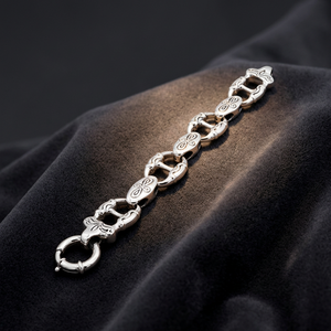กำไลข้อมือโซ่ลายฉลุแบบวินเทจจาก 925 Silver Vault - Product Image 2
