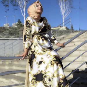 <span class=keywords><strong>H</strong></span> & D-vestido <span class=keywords><strong>Midi</strong></span> informal de cintura alta, estampado Digital bohemio, con lazo y cuello redondo - Product Image 5