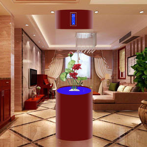 Aquarium de salon domestique cylindrique sur pied avec filtre supérieur en acrylique écologique - Product Image 4