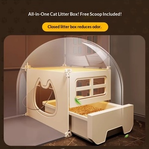Villa pour chat, armoire pour chat, cage pour chat extra large avec toilettes intégrées, nid d'intérieur pour toutes les saisons, une pièce, un salon, une salle de bain - Product Image 2