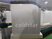 Congélateur vitrine à porte coulissante en verre incurvé pour supermarché, avec ventilateur de refroidissement et contrôleur de température numérique LED intégré
