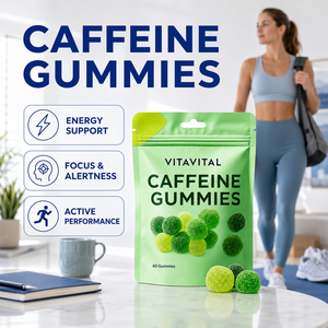 Gomitas de Cafeína, 60 Unidades, Energía Diaria y Apoyo a la Concentración, Marca Privada OEM, Fórmula Personalizada, Sin Azúcar, Suplemento Dietético - Product Image 3