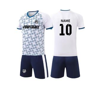 Vêtements de football unisexes <span class=keywords><strong>pour</strong></span> enfants, uniforme d'équipe personnalisé, ballon de jeu à carreaux, 100% polyester, personnalisé, été, séchage rapide - Product Image 5