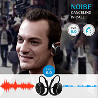 Casque sans fil pliable avec microphone intégré, tour de cou, pour le sport