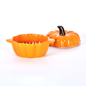 High Quality Ceramic Mini <strong>Casserole</strong> <strong>Dish</strong> with Lid <strong>Pumpkin</strong> Shape Stoneware Material High Quality Cookware - Product Image 3
