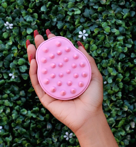 Brosse de massage du cuir chevelu en silicone souple à poils souples, marque privée, pour shampoing - Product Image 3