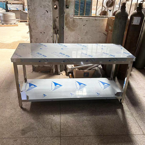 Bàn làm việc nhà bếp bằng thép không gỉ đa năng, có thể điều chỉnh chiều cao, kèm tấm chắn nước khi chuẩn bị bữa ăn - Product Image 4