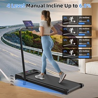 Tapis de marche électrique portable et pliable sous table avec indicateur de vitesse et inclinaison, construction en acier allié