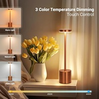 Lampe de table LED classique en métal avec capteur tactile, lampe de bureau rechargeable, 3 couleurs, lumière ambiante créative, décoration de bar, lumière de nuit