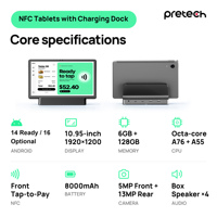 Tablet POS Android 16 G99 10,95 Inci, RAM 6GB, ROM 128GB, NFC Tap to Pay, Bersertifikasi GMS, untuk Restoran & Retail POS dengan Dock OEM