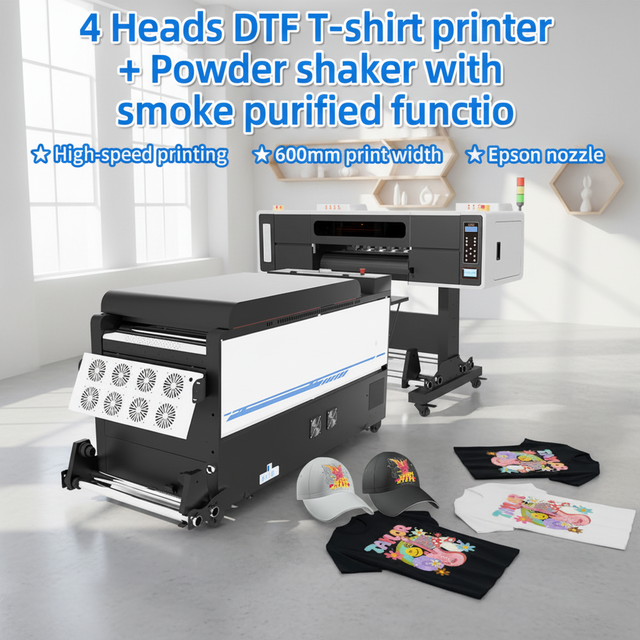 Titanjet 4 Head Digital DTF Printer I3200 Printhead 600mm PET Film Pigment Ink CMYK W OEM Factory 1 Year