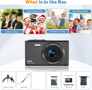 Caméra de streaming S90 4K 44MP avec écran 2,4 pouces, autofocus AF, flash LED, enregistrement pendant la charge, caméra de vlog de poche - Product Image 4