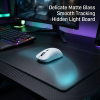 Tapis de souris en verre RGB personnalisé imprimé DIY, imperméable, pour le gaming et le bureau, modèle privé OEM 400x450mm
