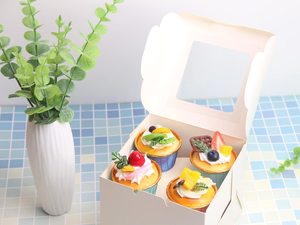 Cajas de Cartón Kraft Blanco Ecológicas <span class=keywords><strong>Personalizadas</strong></span> al por Mayor para Pasteles, con Ventana Transparente y Acabado Laminado Mate - Product Image 5