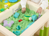 Table de jeu multifonction rectangulaire pour sable et blocs de construction, en plastique, réglable en hauteur, pour maternelle et enfants
