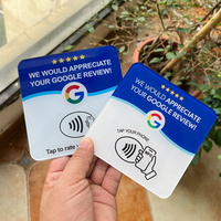 Tarjeta de Visita NFC Programable con Placa Acrílica para Reseñas de Google, Personalizada, Reutilizable, con Chip NFC Inteligente