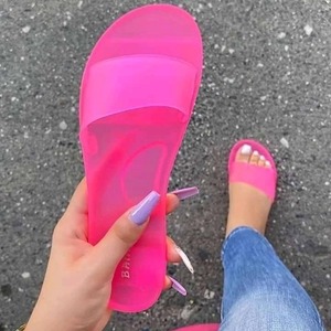 Sandales d'été grande taille pour <span class=keywords><strong>femme</strong></span> en gelée, à bout ouvert, imperméables, désodorisantes, à bride unique, pour la maison et l'extérieur, type claquettes - Product Image 2
