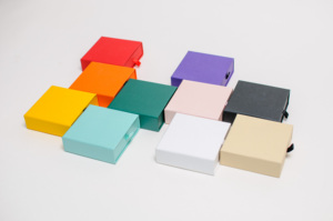 Boîte de rangement pour bijoux en carton avec tiroir coulissant de luxe, faible MOQ, avec mousse à l'intérieur pour collier, emballage cadeau carré - Product Image 4
