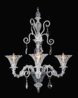 Grand lustre de luxe transparent en verre de Murano, soufflé à la main, multicouche, en cristal vénitien, pour hôtel, villa, hall d'entrée