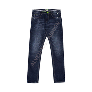 Jeans pour hommes décontractés de haute qualité en gros, coupe droite en denim de coton lavé, automne-hiver - Product Image 1