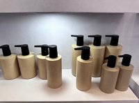 Bouteille Pompe à Lotion Droite à Épaule Plate en PET Biodégradable, Imprimée en Soie, en Plastique Recyclé, Vide, Vente en Gros, Personnalisable