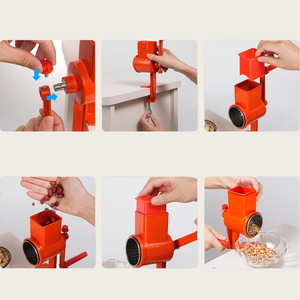 Outils manuels rotatifs en alliage d'aluminium pour légumes et fruits <span class=keywords><strong>Moulin</strong></span> à aliments en métal Outil de cuisine Râpe à fromage rotative - Product Image 5