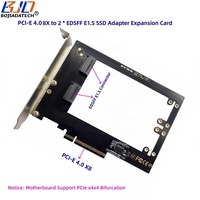 Tarjeta Adaptadora PCI-E 4.0 8X a 2 * EDSFF E1.S, Conector SSD, Tarjeta de Expansión, Compatible con Placa Base PCIe X4x4 Bifurcation