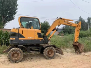 Excavadora usada de neumáticos HYUNDAI 60, mini excavadora pequeña de 6 toneladas, retroexcavadora de rueda de alta calidad, excavadora de granja R60 a la venta a bajo precio - Product Image 2