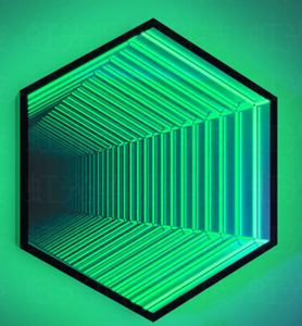 Lámpara de pared de espejo de cristal mágico <span class=keywords><strong>infinito</strong></span> triángulo inteligente RGB de lujo nórdico moderno LED Control remoto - Product Image 5