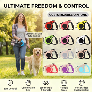 Correa Retráctil Automática para Perro de Plástico y Nailon, Cinta de Tracción Fuerte con Mango Antideslizante para un Fácil Control al Pasear a la Mascota - Product Image 3