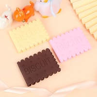 Notes autocollantes créatives en forme de biscuits, mini fournitures de bureau mignonnes, bloc-notes portable vierge non-adhésif