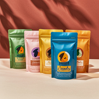 Emballage en sachet debout en mylar recyclable avec logo personnalisé, thermoscellable, pour le stockage des aliments, du café, du thé (capacité de 3,5 g)
