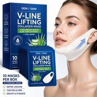 Masque Hydrogel Raffermissant Anti-rides Hydratant Effet Lifting en V pour le Visage, Amincissant et Anti-double Menton, Marque Privée