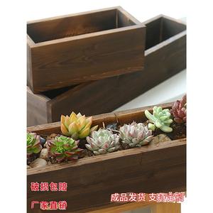 Jardinière rectangulaire en bois massif pour extérieur, style rustique, sur pied, pour plantes et légumes - Product Image 3