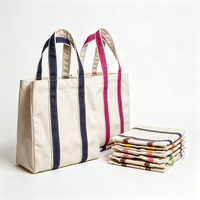 Bolsa de Compras de Lona Reutilizable Plegable con Logotipo Personalizado, Asa de Tela Multicolor Ligera para Actividades de Supermercado