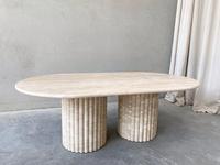 Table basse en travertin naturel de luxe, design moderne, meubles de salon, table basse en marbre travertin