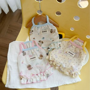 Summer Pet <b>Clothes</b>, Thin and Breathable, Cream-Rolled Hem Cartoon Tank Top <b>for</b> Cats, <b>Small</b> <b>Dogs</b>, Bichon Frises, and Teddy Bears - Product Image 2