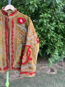 Designer <b>Velvet</b> Knitted Embroidery <b>Jacket</b> for <b>Women</b> | Premium Handmade Floral Boutique Winter Coat Stand | Eco-Friendly - Product Image 4