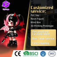 Figurine de collection de dessin animé en PVC, version Q mignonne, imprimée en 3D, modèle ange noir, échelle 1:8, personnalisable OEM/ODM