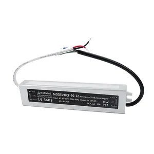 12V 4.2A Power Supply, 50W LED Driver Waterproof IP67 Universal Regulated Transformer Adapter AC to DC 12V for LED Light