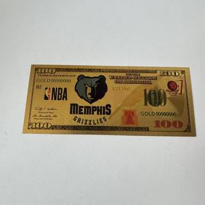 OEM ODM Stock Sport Series Basketbal Mannen Team Voetbal Mannen Folie Bankbiljetten in 24K verguld goud voor verzameling Opp zak verpakking - Product Image 2