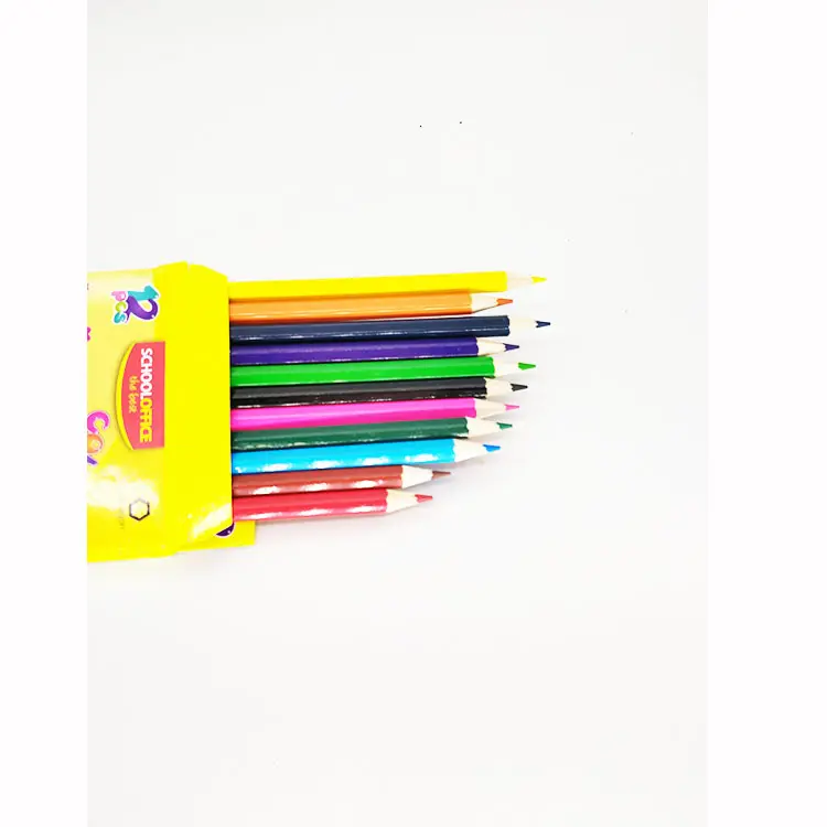 중국 문구 공장 생산 7 인치 표준 연필 12 색 채색 아트 연필 세트 드로잉
